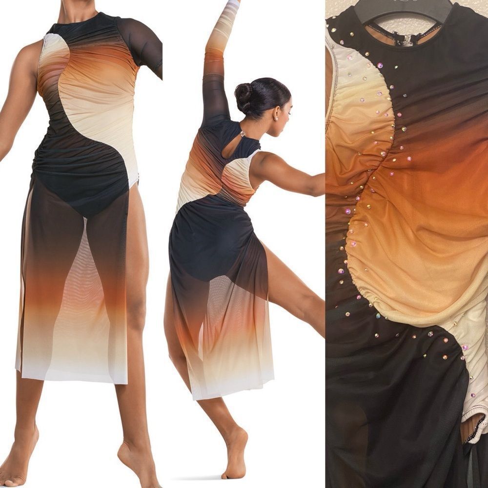 Revolution Tenth House lyrical Dance costume orange ombre EXPANSION TH25222 SA